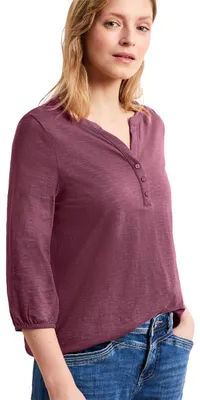 Produktbild von Street One 3/4-Arm Shirt mit Split Neck und Knöpfen Dark Clouded Blush 36