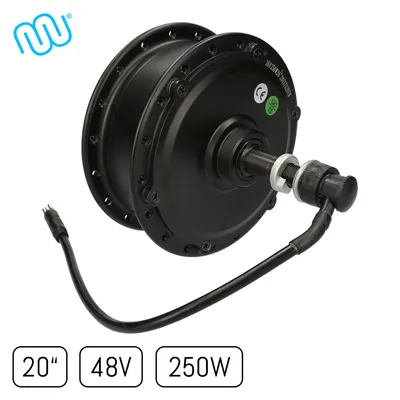 Obrázok produktu pre windmeile | Zadné koleso s nábojovým motorom, čierne, 20", 48V/250W, E-Bike, elektrobicykel, Pedelec