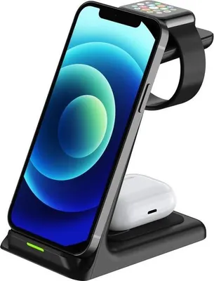 Immagine prodotto di Supporto di ricarica wireless Qi 3 in 1 SiGN da 15 W - Nero