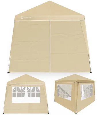 Image de CASARIA® Tonnelle de jardin 3x3m pliante POP-UP 4x parois latérales protection UV 50+ sac tente pliable imperméable pavillon festival fête Capri beige