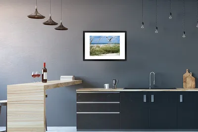 Produktbild von MuchoWow® MuchoWow® Gerahmtes Poster Strand - Vogel - Pflanzen 60x40 cm - Poster mit zchwarzem Bilderrahmen - Schlafzimmer - Plakat in Rahmen - Drucken