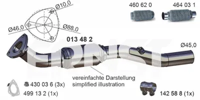 Image de ERNST Tuyau d'échappement avant pour OPEL Adam (M13) 013482