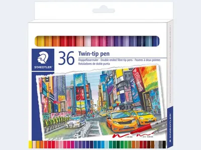 Produktbild von STAEDTLER Doppel-Fasermaler Twin-tip 36er Kartonetui