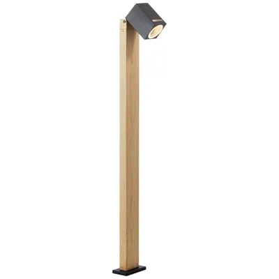 Produktbild von Brilliant Außenstandleuchte Galeni Holz Schwarz 80cm IP44 max. 20W GU10 ohne Leuchtmittel