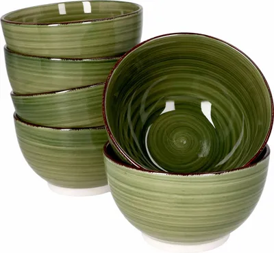 Produktbild von 6er Set Waldi Bowl-Schalen Grün 600ml Müsli Dessert Schüssel Weihnachten