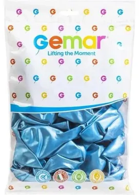 Obrázok produktu pre Gemar latexové balónky - chromové modré lesklé - 50 ks - 33 cm