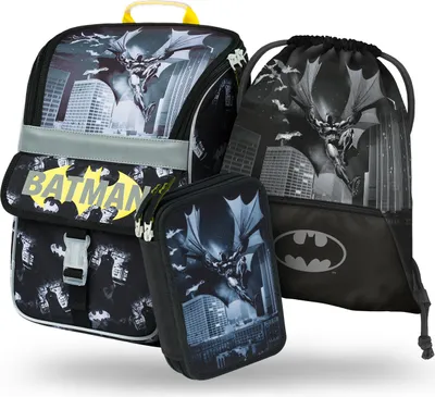 Produktbild von BAAGL Zippy Batman Schulranzen-Set 3tlg: Schulranzen, Federmäppchen, Turnbeutel