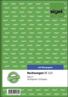 Image de SIGEL RE525 Factures - A5, BL, MP, 2 x 50 feuilles