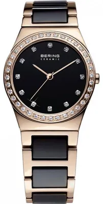 Produktbild von BERING Ceramic Damenuhr schwarz/roségoldfarben 32435-746