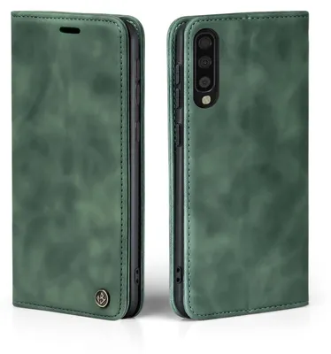 Produktbild von Handy Hülle für Samsung Galaxy A70 Klapphülle Bookcase Flip Cover Handy Tasche Etui Farbe: Grün