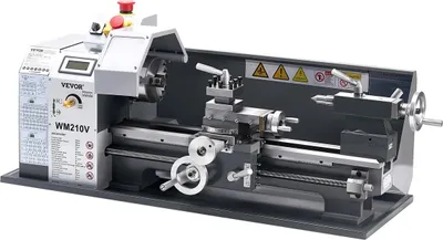 Immagine prodotto di Tornio per metalli 8 x 16 in 550W Tornio da banco 0-2500 giri/min Velocità variabile