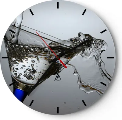 Produktbild von Wanduhr - Rund - Glasuhr - Funkeln trinken glas - 30x30cm - Schleichendes Uhrwerk - Lautlos - zum Aufhängen bereit - Dekoration Modern - Wanddekoration aus Glas - C3AR30x30-1322