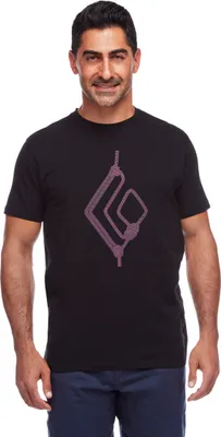 Schwarzes T-Shirt "M Rope Diamond Tee" von Black Diamond mit grafischem Design eines Kletterseils.