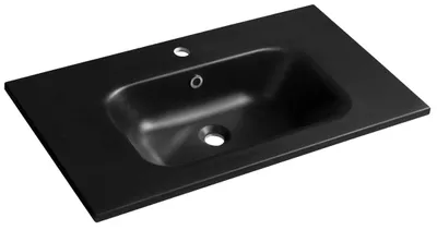 Produktbild von Sapho SIDRA Gussmarmor-Waschtisch 81x46cm, schwarz matt