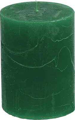 Produktbild von Premium Stumpenkerzen Dunkelgrün durchgefärbt 60x80mm 4er Set lange Brenndauer, 4 Stück