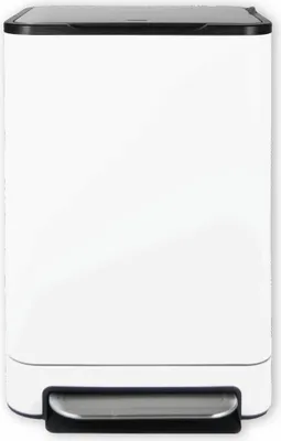 Produktbild von DESQ 6053.01 Tretabfalleimer – 40L – mit Inneneimer – Edelstahl – Geruchsdicht – Silent Close – Weiß