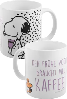 Produktbild von The Peanuts Tasse Snoopy - Kaffee - Kaffeetasse Becher Kaffeebecher aus Keramik Weiß 320 ml