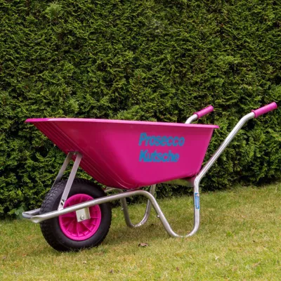 Produktbild von Schubkarre Proseccokutsche PP 100 L 250 kg Gartenschubkarre Schiebkarre pink