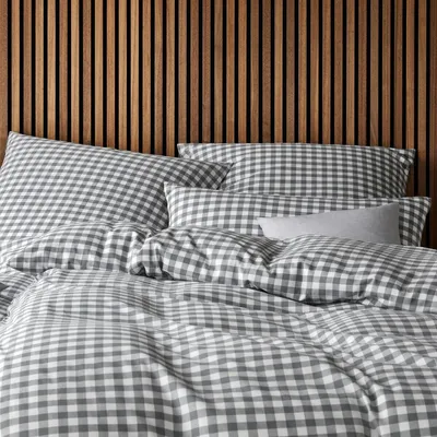 Produktbild von elegante Soft-Flanell Bettwäsche Christie anthrazit 135x200 cm + 80x80 cm