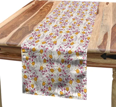 Immagine prodotto di ABAKUHAUS Runner da tavola floreale, motivo floreale estivo con rami intrecciati, 40 x 300 cm, multicolore