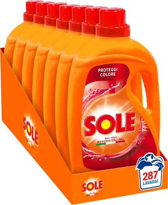 Produktbild von Sole Waschmittel für Waschmaschine, Farbschutz, 287 Waschgänge, (7 x 41), hygienische Formel, Waschmittel, flüssiges Waschmittel, Farbschutz, entfernt Flecken bei niedrigen Temperaturen