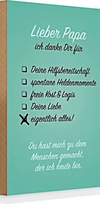 Produktbild von Holzschild Spruch 20x30cm Lieber Papa ich danke
