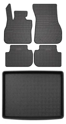 Image de Tapis en caoutchouc + bac de coffre pour BMW Seria 2 F44 2020- (coupé) – 5 pièces, noirs, sur mesure