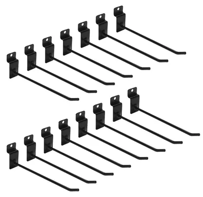 Slatwall-Haken 15er-Pack, 4 mm, 14 cm, schwarz, Metall