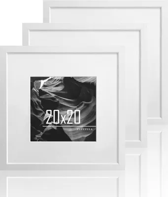 Obrázok produktu pre Rám obrazu 20x20cm Biele drevo Sada 3 štvorcových fotorámov
