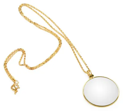 Produktbild von 5X Vergrößerungsglas Monokellinse Halskette Lupe Lupe (Gold)