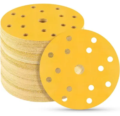 Obrázek produktu pro Brusné kotouče 150 mm, suchý zip, zrnitost 320, 15 otvorů, 50 kusů, pro excentrické brusky, vhodné pro dřevo, kov a barvy