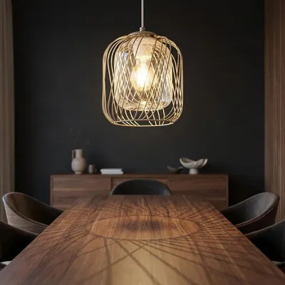 Produktbild von LED Pendelleuchte DICHTI, Metall, Glas, Beige, H 150 cm