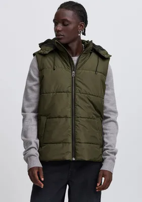 Produktbild von Blend BHVest Herren Weste Steppweste Outdoor-Weste mit Kapuze Kordelzug Stehkragen Regular fit