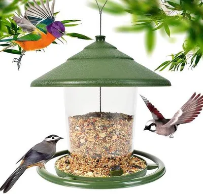 Productafbeelding van Voederhuis voor Wilde Vogels - Hangend Vogelvoederstation met Standaard - Weerbestendig Tuindecoratie - Ideaal voor Tuin, Balkon en Buit