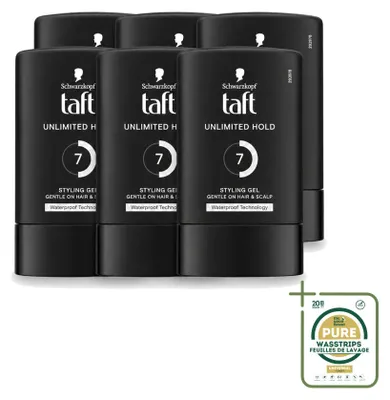 Obrázok produktu pre 6 kusov Taft Men Power Styling Gel Unlimited Hold 7 - 300 ml - balenie