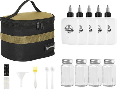 Produktbild von Camping-Gewuerzflaschen-Set, tragbare Gewuerzflasche fuer den Aussenbereich, fluessiger Wasserkocher mit Camping-Aufbewahrungstasche