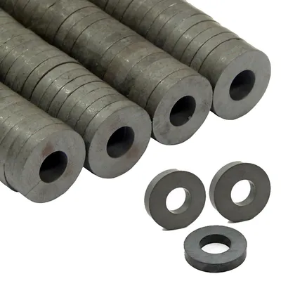 Ringmagneten Ferrit 21x3 mm, 100 Stück, schwarz, Donutform