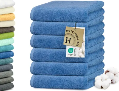 Produktbild von Handtuch 6er Set, Baumwolle, 50x100 cm, blau