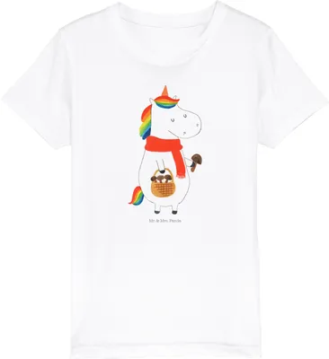 Produktbild von Mr. & Mrs. Panda Kleinkinder T-Shirt Einhorn Pilz 7-8 Jahre (122/128) - Weiß - Geschenk, Jungen, Unicorn, Pilze, Motivation, Einhörner, Liebeskummer, Spruch, Kindershirt
