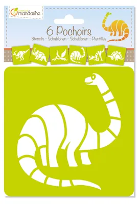 Produktbild von Avenue Mandarine 3x 6 tlg Schablonenset für Kinder, Dinosaurier Orange 42449MD