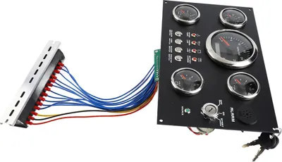 Produktbild von 5 Messgeräte-Set, Instrumententafel, 12 V, 7 Farben, Ölstand, Wassertemperatur, Druck, Spannung, Anzeige für Marineboote