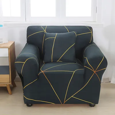 Obrázek produktu pro Elastický potah na pohovku 1 2 3 4místný slipcover Stretch Moderní vzor potahu na pohovku Potah na pohovku (černé čáry, 1 místo 90cm-130cm)