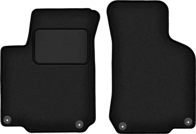Produktbild von Velours-Fußmatten Vorne passend für VW Jetta IV (Limousine, Kombi, Bj. 1998-2005) –  schwarz, passgenau, mit Befestigungen set 2 Stk. - STANDARD