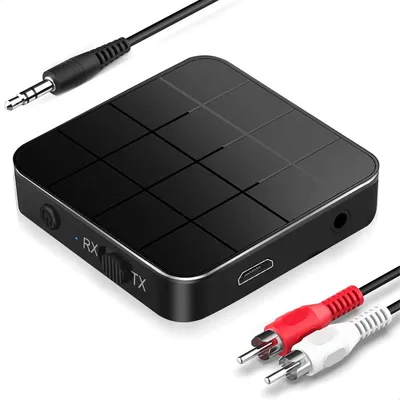 Produktbild von Strex Bluetooth Sender & Empfänger 2 in 1 - BT 5.0 - 3,5 MM AUX/RCA -Bluetooth Aux - Bluetooth Transmitter - Bluetooth Receiver