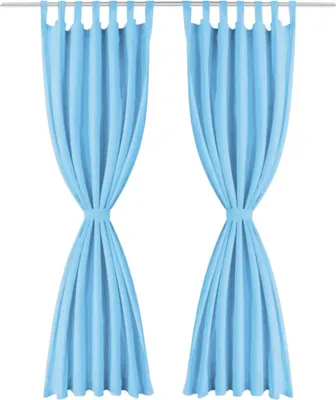 Immagine prodotto di vidaXL Tende in microsatinato 2 pezzi con passanti 140 x 175 cm turchese