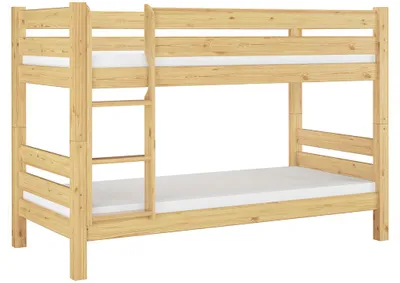 Produktbild von Teilbares Etagenbett Massivholz Kiefer 90x200 Hohes Stockbett Zubehör wählbar V-60.11-09Ni70Rollrost und Matratze inkl.