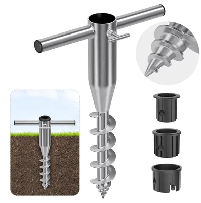 Produktbild von Omgoods – Sonnenschirmhalter für Strand und Garten mit Stahlgriff