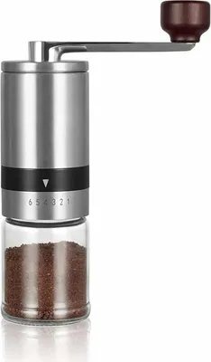 Produktbild von Tragbare manuelle Kaffeemühle – Handkaffeemühle mit Keramikmahlwerk und 6 einstellbaren Mahlgraden