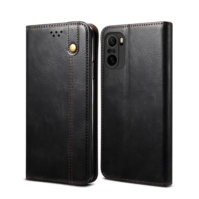 Obrázek produktu pro Pouzdro pro Xiaomi Poco F3, kožené flip pouzdro peněženka s funkcí stojánku černé