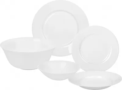 Produktbild von Luminarc Every Day serwis obiadowy 41-TLG. dla 12 osób kolekcja zastawa stołowa talerze zastawa obiadowa serwis szkło hartowane biały